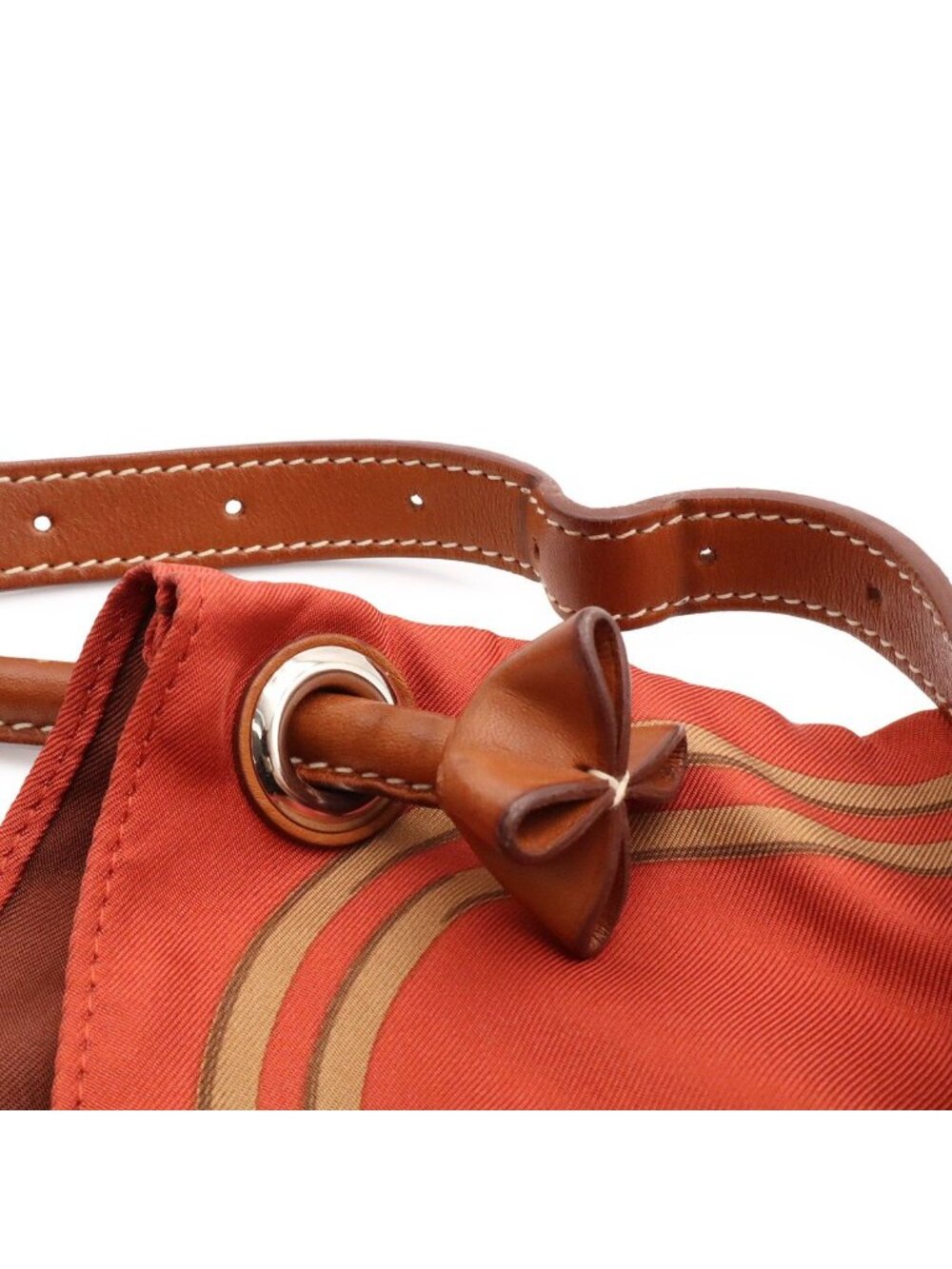 Hermes Silky City PM Bride de Gala Shoulder Bag Silk Terracotta Brown Pouch - Picture 5 of 9